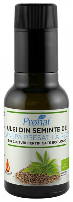 Ulei Bio din seminte de canepa presat la rece, 100ml [1]