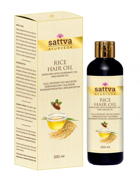 Ulei de păr nutritiv cu orez și rozmarin, 200ml – Sattva Ayurveda [2]
