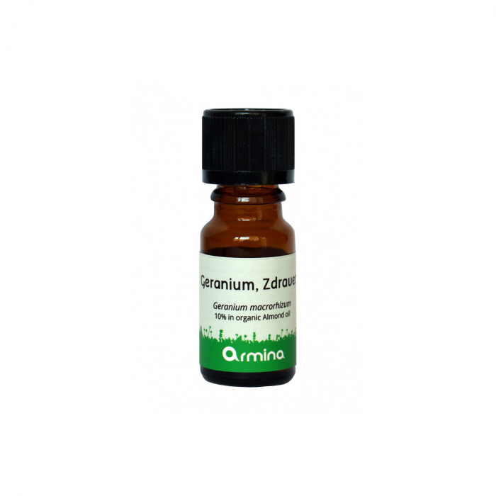 Ulei esential de geraniu (geranium macrorhizum) in ulei de migdale BIO 10ml