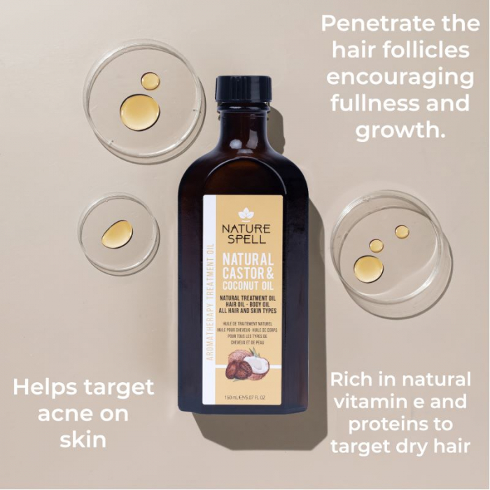 Ulei pentru par si piele Nature Spell Castor & Coconut Oil for Hair and Skin [2]