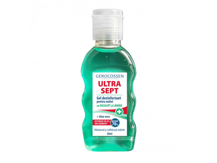 Ultra Sept Gel dezinfectant Biocid Pentru Maini 70% Alcool cu Eucalipt si Lamaie - 50ml [1]