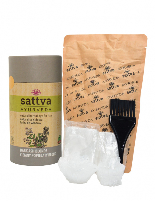 Vopsea de păr Blond Cenușiu Închis, 150gr – Sattva Ayurveda [2]