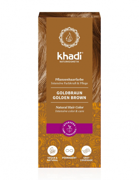 Vopsea de par naturala Saten Auriu - Khadi [1]
