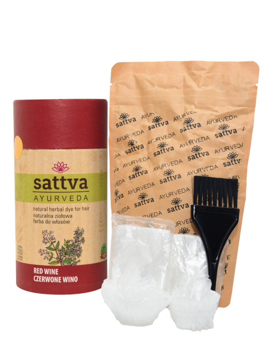 Vopsea de păr Red Wine, 150gr – Sattva Ayurveda [2]