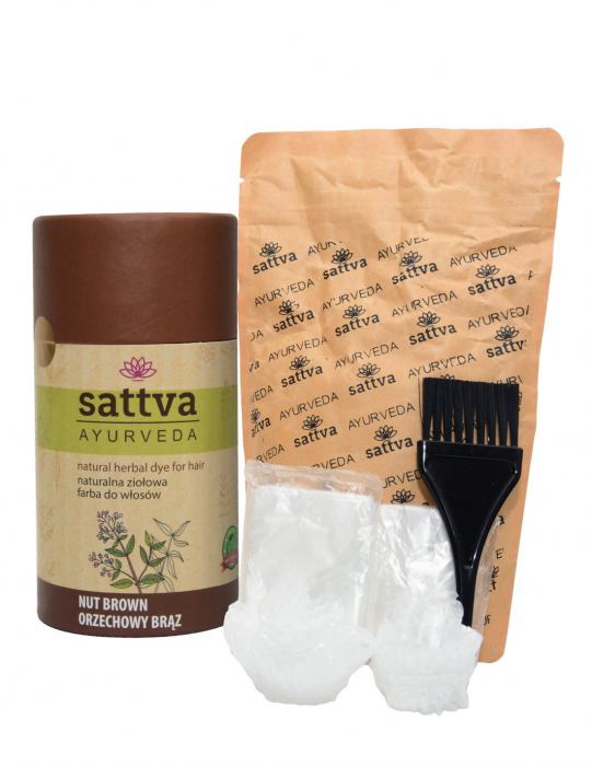 Vopsea Henna Șaten Nucă, 150gr – Sattva Ayurveda [2]