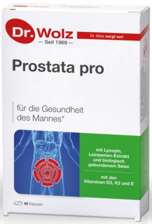 Vitamine si minerale - Supliment alimentar Prostata Pro cu seminte de in, seleniu si vitamine D, E si K Dr. Wolz 40cps