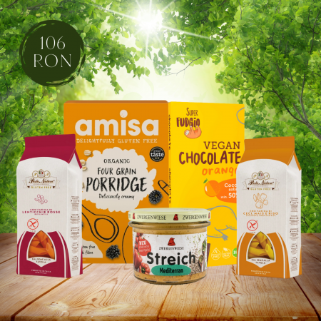 Alimente - Pachet promoțional de bază fără gluten (Porridge, paste, ciocolată, cremă tartinabilă)