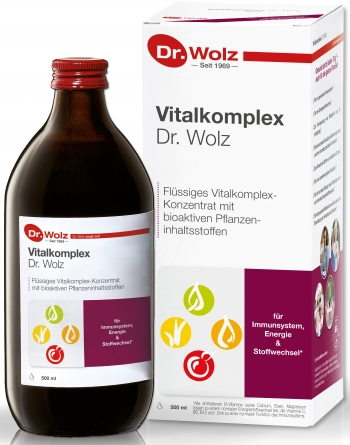  Suplimente pentru Imunitate - Supliment alimentar Vitalkomplex cu micronutrienti pentru sistemul imunitar Dr. Wolz 500ml