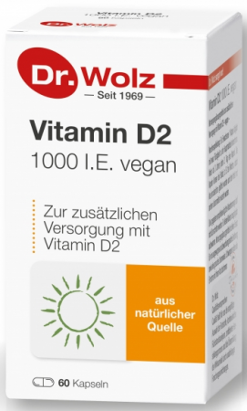 Remedii Naturale - Vitamin D2 1000 I.E. vegana liposolubila Dr. Wolz 60cps