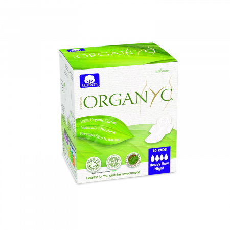 Igiena - Absorbante intime din bumbac organic pentru noapte 10 buc Organyc