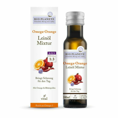 Suplimente concentrare si memorie - Amestec de ulei de in Omega Orange bio 100ml Bio Planete