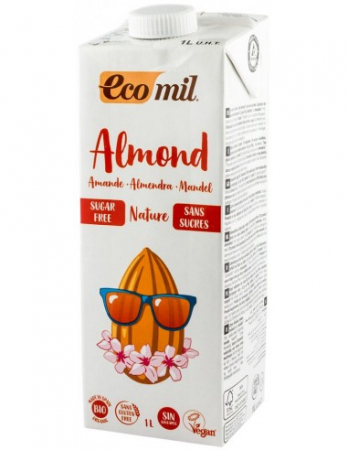 Bauturi vegetale din nuci - Bautura Bio natur de migdale, fara zahar, 1 l Ecomil
