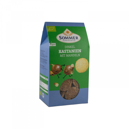 Biscuiti BIO din grau spelta cu migdale si castane, 150 g sommer [1]