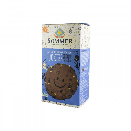 Alimente - Biscuiti BIO FARA GLUTEN cu ciocolata si caju, 125g