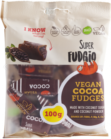 Alimente - Caramele aroma cacao, bio, 100g, Super Fudgio