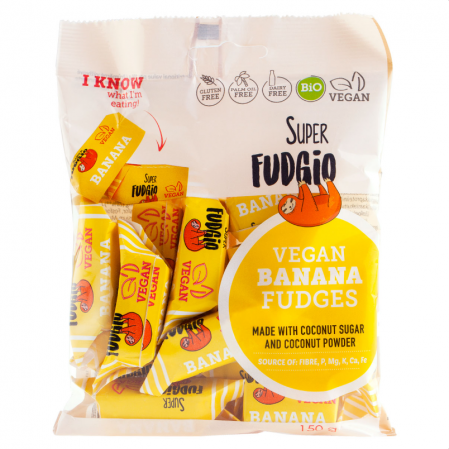 Alimente - Caramele bio cu aromă de banane 150g Super Fudgio