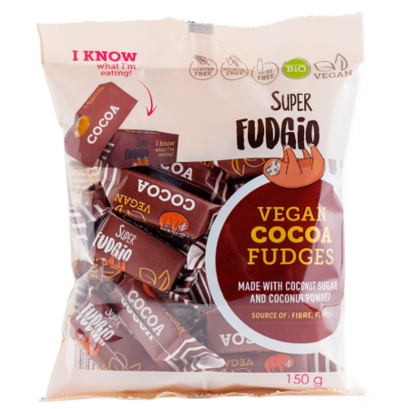 Alimente - Caramele bio cu aromă de cacao 150g Super Fudgio