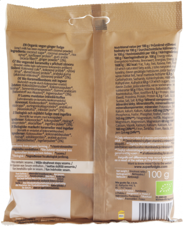 Caramele bio cu aromă de ghimbir, 100g, Super Fudgio [1]