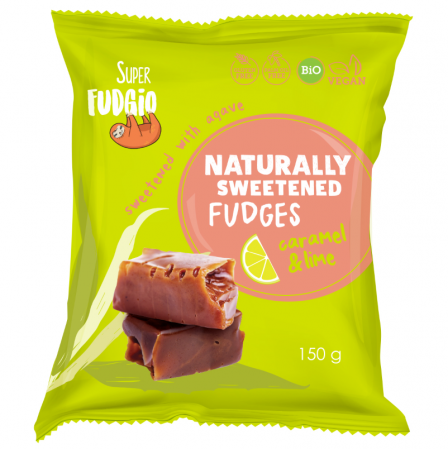 Alimente - Caramele cu aromă de caramel și lime, bio, 150g, Super Fudgio