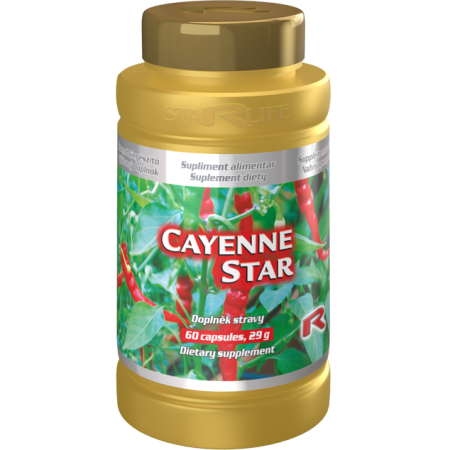 Capsule si tablete cu extracte naturale - Cayenne Star, extract de ardei iute pentru circulație sanguiină mai bună