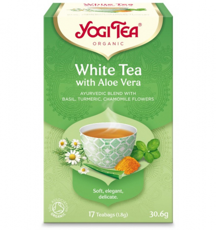 Alimente - Ceai Bio Alb cu Aloe Vera, 17 pliculete 30.6gr Yogi Tea