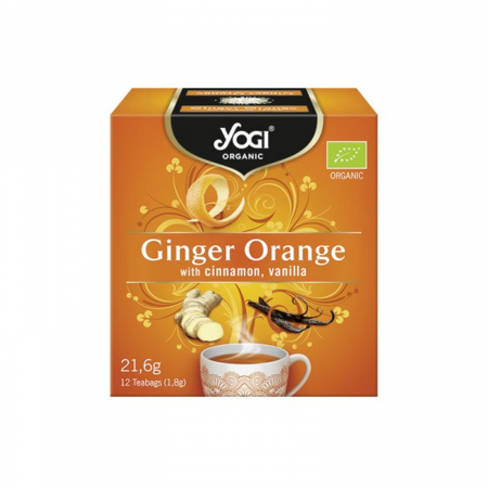 Bauturi - Ceai BIO cu portocale, ghimbir, scortisoara si vanilie, 12 plicuri - 21,6g Yogi Tea