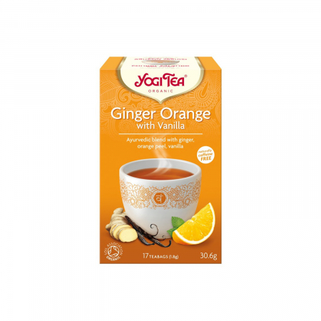 Alimente - Ceai BIO ghimbir cu portocale si vanilie, 17 pliculete - 30.6g Yogi Tea