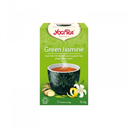 Alimente - Ceai BIO verde cu iasomie, 17 pliculete - 30.6g Yogi Tea