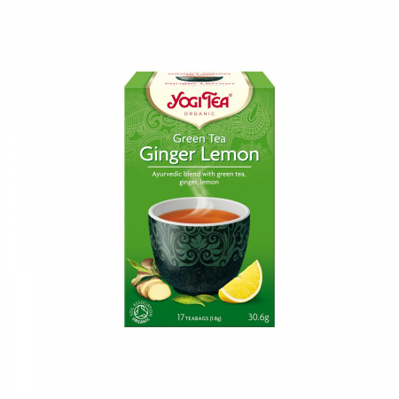 Alimente - Ceai BIO verde, ghimbir si lamaie, 17 pliculete - 30.6 g Yogi Tea