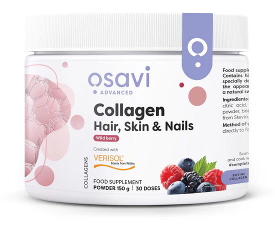 Remedii Naturale - Collagen Peptides, pentru păr, piele și unghii cu aromă de FRUCTE DE PĂDURE - 150 g
