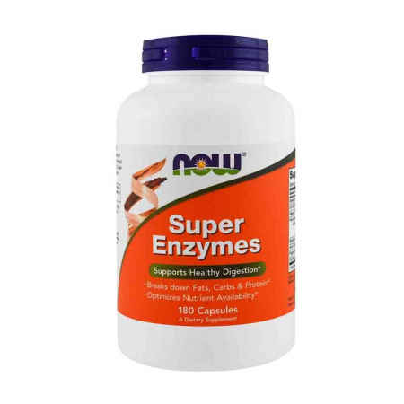 Prebiotice & Probiotice - Complex enzime cu spectru larg, Super Enzymes, Now Foods, 180 tablete Fara aroma