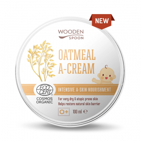 Ingrijire Bebe - Crema calmanta cu ovaz coloidal pentru copii si bebelusi, 100ml, Wooden Spoon