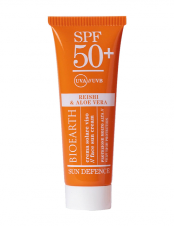 Protectie solara - Crema solara ten SPF50 cu ganoderma si aloe - Sun Defence Bioearth