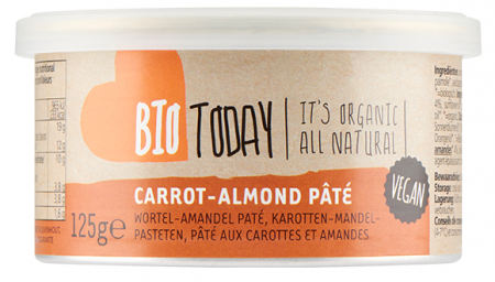 Alimente - Crema vegana cu morcovi si migdale bio 125g Bio Today                                               