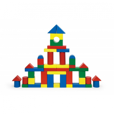 Cuburi de construit din lemn, colorate, 3.5 cm, 50 buc [3]