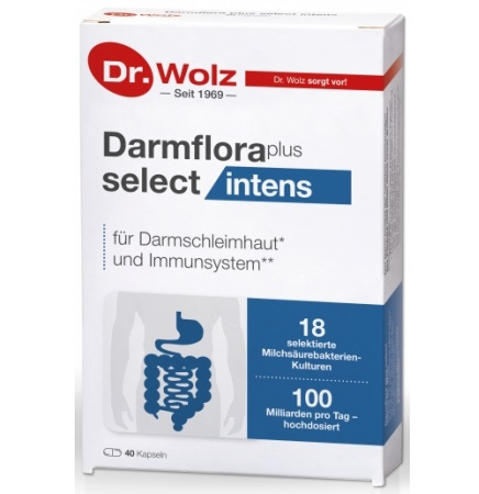  Suplimente Detox & Slabire - Darmflora plus select intens cu 18 bacterii selectate Dr. Wolz 40cps