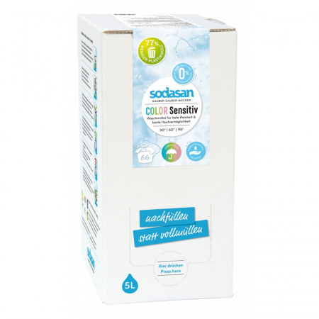 Detergent BIO lichid rufe albe si color sensitiv hipoalergen 5l Sodasan [0]