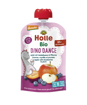 Copii & Mamici - Dino Dance - Piure de mere cu afine și prune BIO, 100g