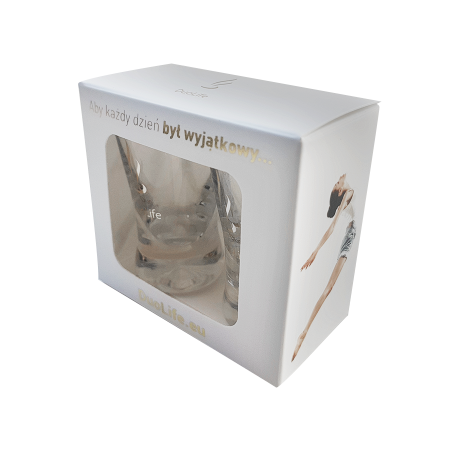 DuoLife - set de pahare de sticla cu logo Duolife