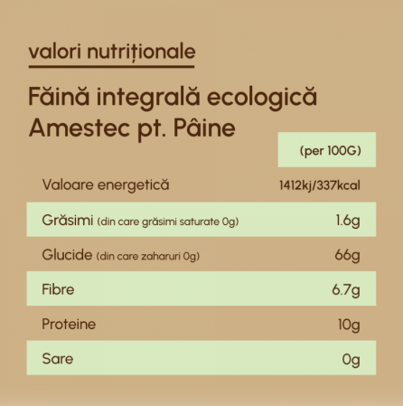 Făină ecologică integrală amestec pentru pâine - 5 kg [1]
