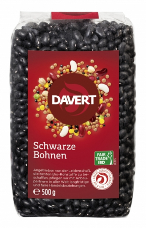 Alimente - Fasole neagra bio 500g, Fairtrade, DAVERT                                                           