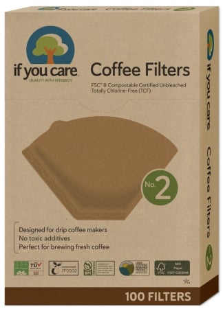 Accesorii bucatarie - Filtre de cafea marimea 2, nealbite, fara clor, compostabile, 100buc, If You Care