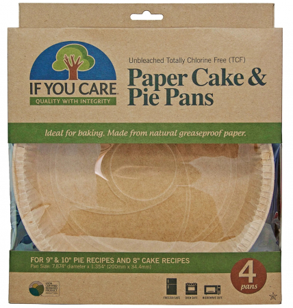 Accesorii bucatarie - Forme de copt rotunde pentru tarte, din hartie nealbita, fara clor, 4 buc., If You Care             