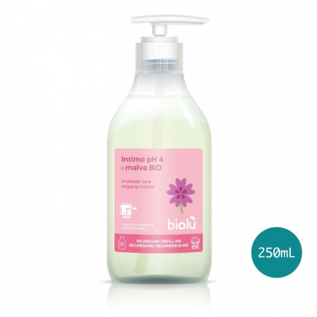 Igiena - Gel BIO  pentru igiena intima cu eucalipt si nalba, 250ml - Biolu                               