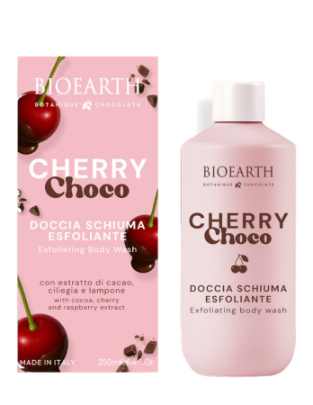 Frumusete & Ingrijire - Gel de duș exfoliant Cherry Choco, ciocolată și cireșe, Bioearth, 250ml
