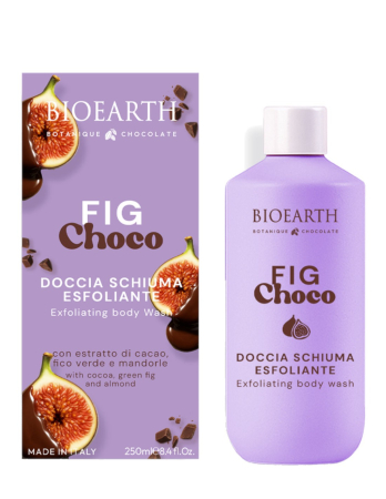 Gel de dus BIO - Gel de duș exfoliant Fig Choco, ciocolată și smochine, Bioearth, 250ml