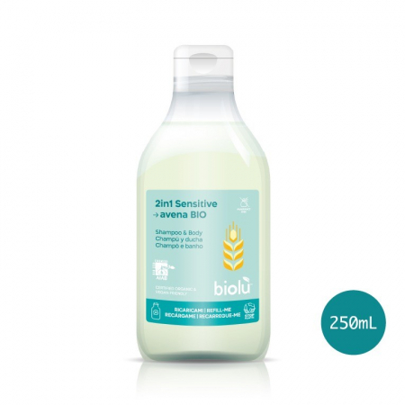 Gel de dus BIO - Gel de dus - sampon Sensitive, bio, 250ml - Biolu                                                   