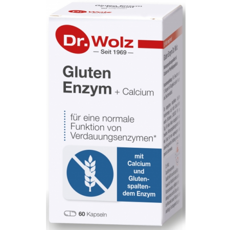  Suplimente Detox & Slabire - Gluten Enzym + Calcium pentru dezintegrarea glutenului in corp Dr. Wolz 60cps