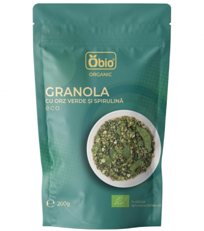 Alimente - Granola cu orz verde și spirulina BIO, 200g