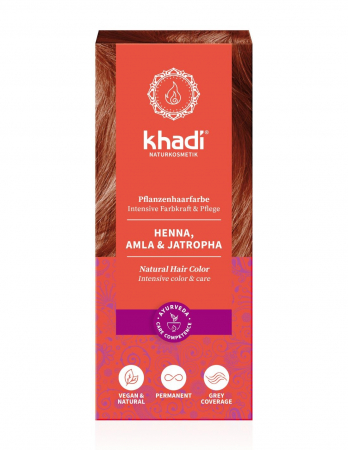 Ingrijire par - Henna cu amla si jatropha (Rosu) - vopsea de par naturala